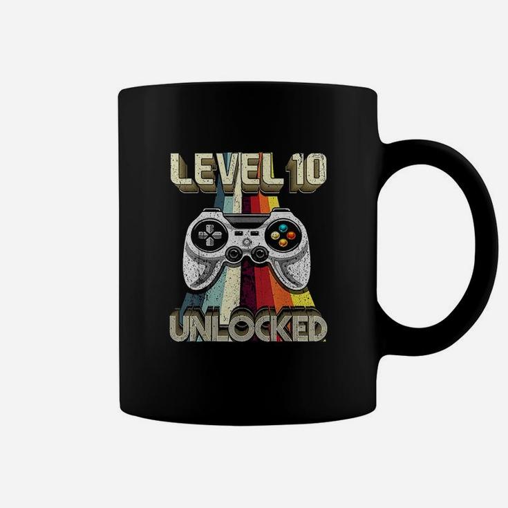 Level 10 Unlocked Retro Video Game 10Th Birthday Gamer Gift Coffee Mug
