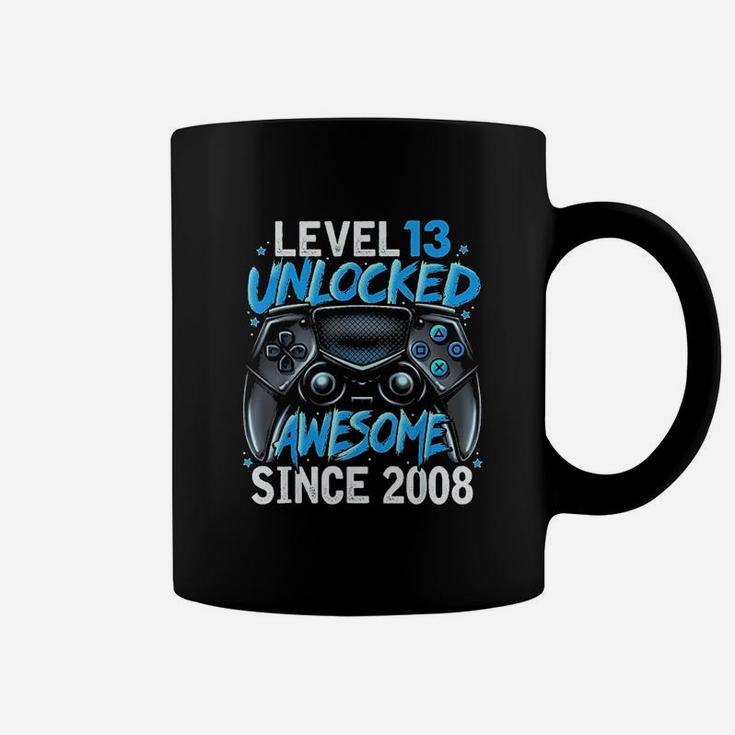 Level 13 Unlocked Awesome Since 2008 13Th Birthday Gaming Coffee Mug