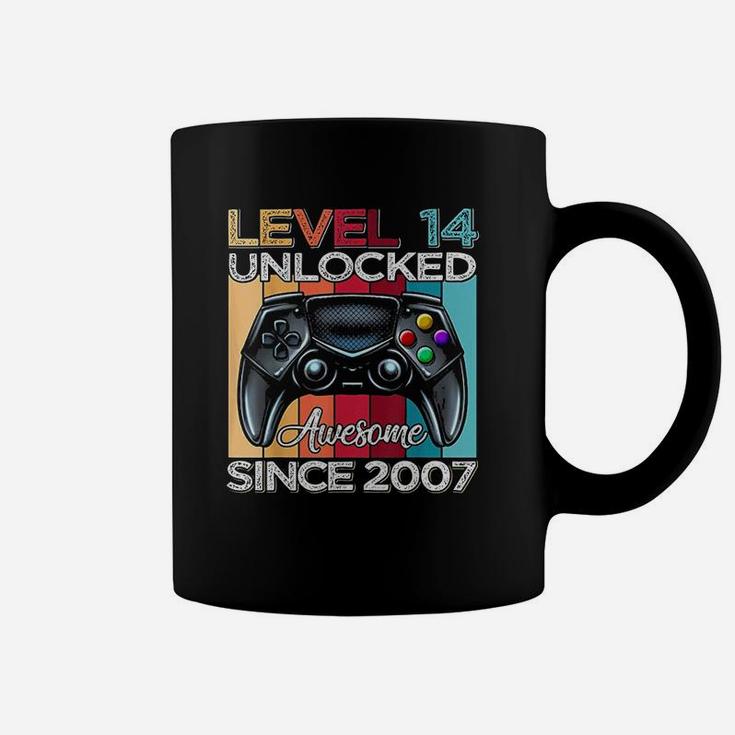 Level 14 Unlocked Awesome Since 2007 14Th Birthday Gaming Coffee Mug