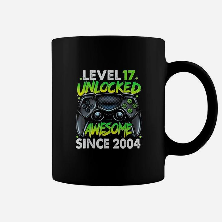 Level 17 Unlocked Awesome Since 2004 17Th Birthday Gaming Coffee Mug
