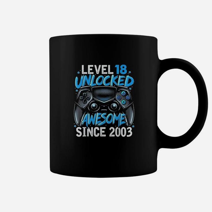 Level 18 Unlocked Awesome Since 2003 18Th Birthday Gaming Coffee Mug