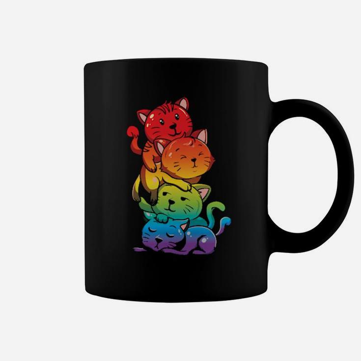 Lgbt Kawaii Rainbow Cats Gift For Kitten Lover Coffee Mug