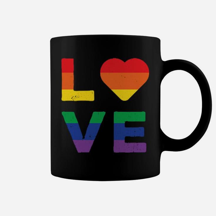 Lgbt Love Rainbow Heart Gay Lesbian Equality Gift Coffee Mug