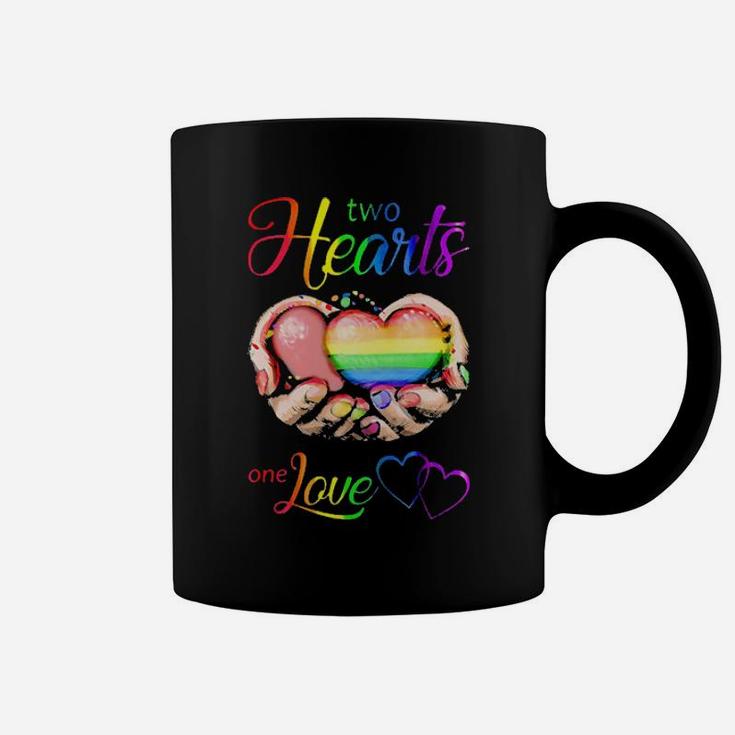 Lgbt Two Hearts One Love Coffee Mug