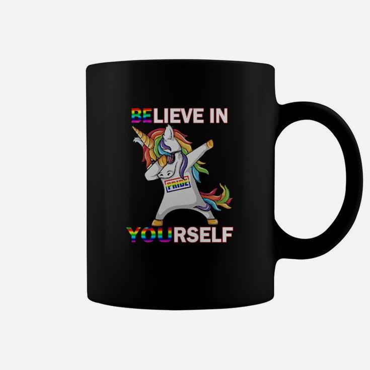 Lgbt Unicorn Dabbing Believe In Yourself Pride Coffee Mug