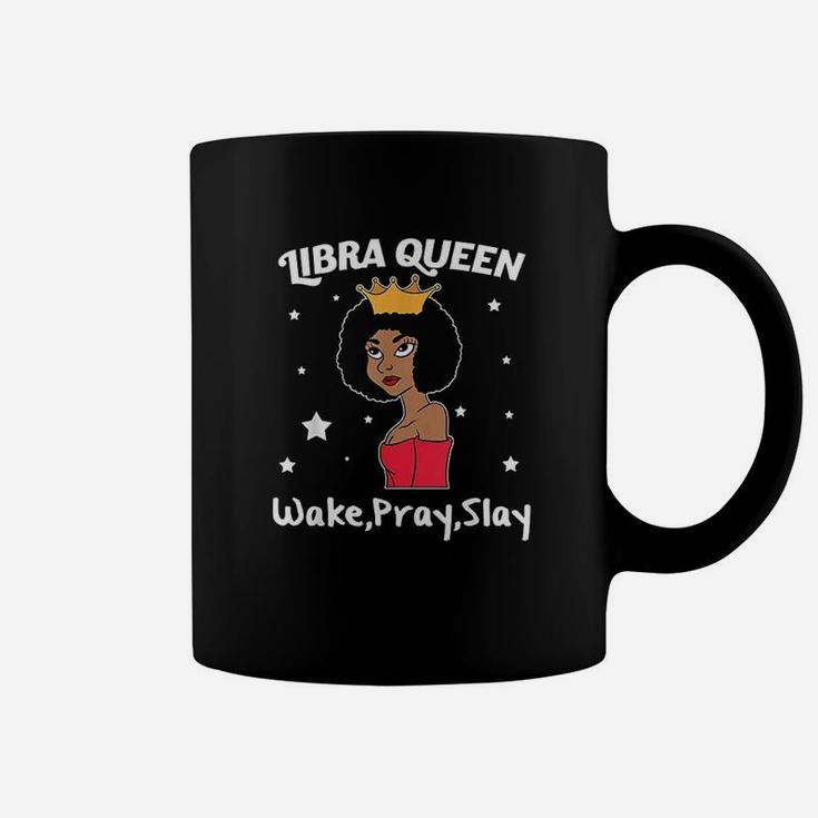 Libra Queen Black Women Afro Zodiac Sign Coffee Mug