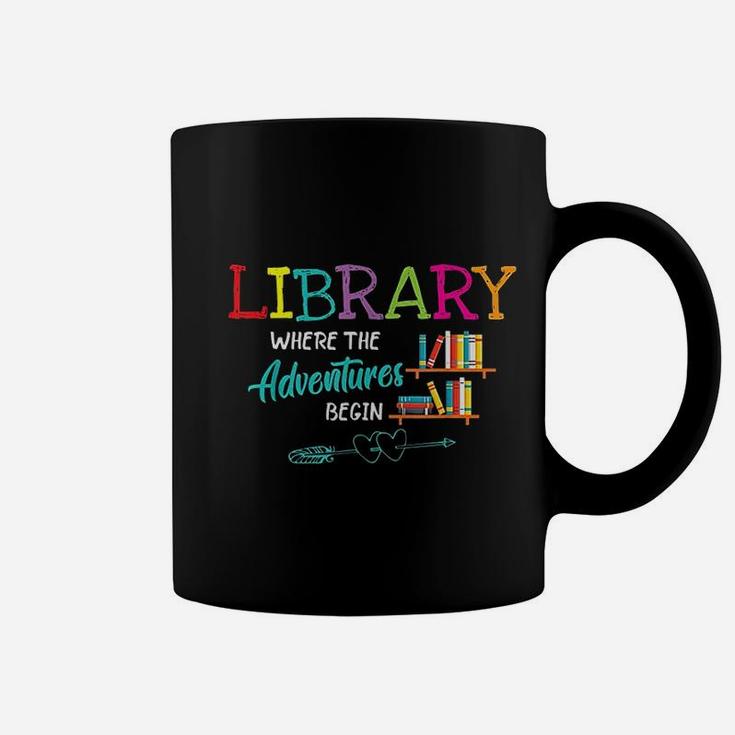 Library Books Where Adventure Begins Coffee Mug