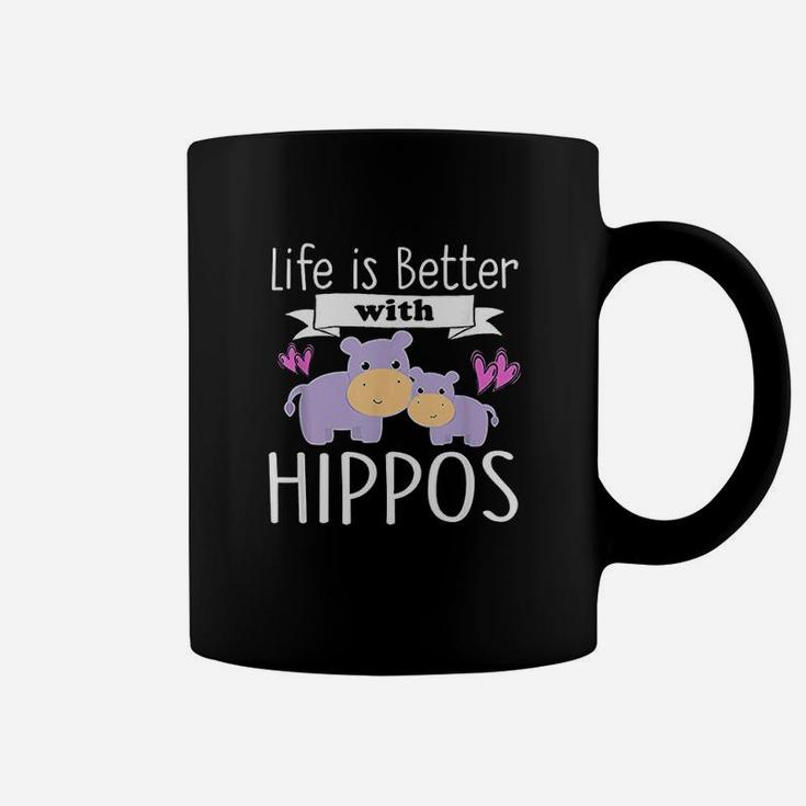 Life Is Better With Hippos Cute Girls Kids Love Coffee Mug