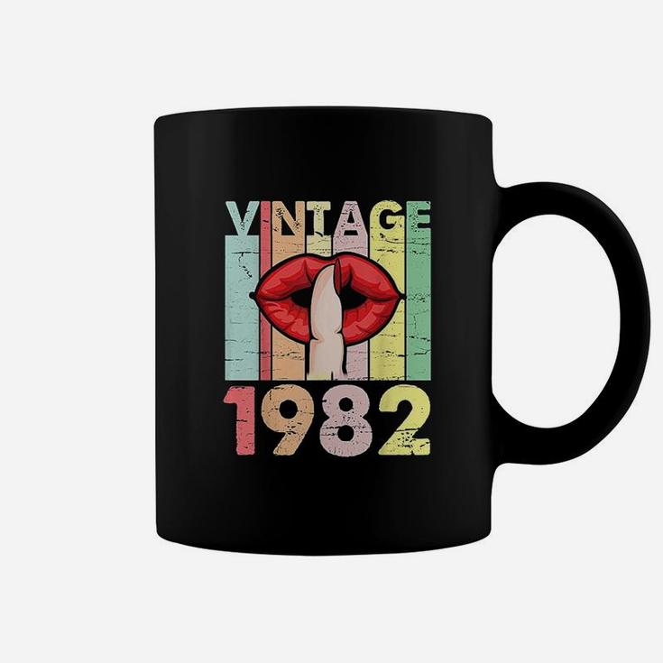 Lips And Finger Vintage 1982 Birthday 39 Years Old Coffee Mug