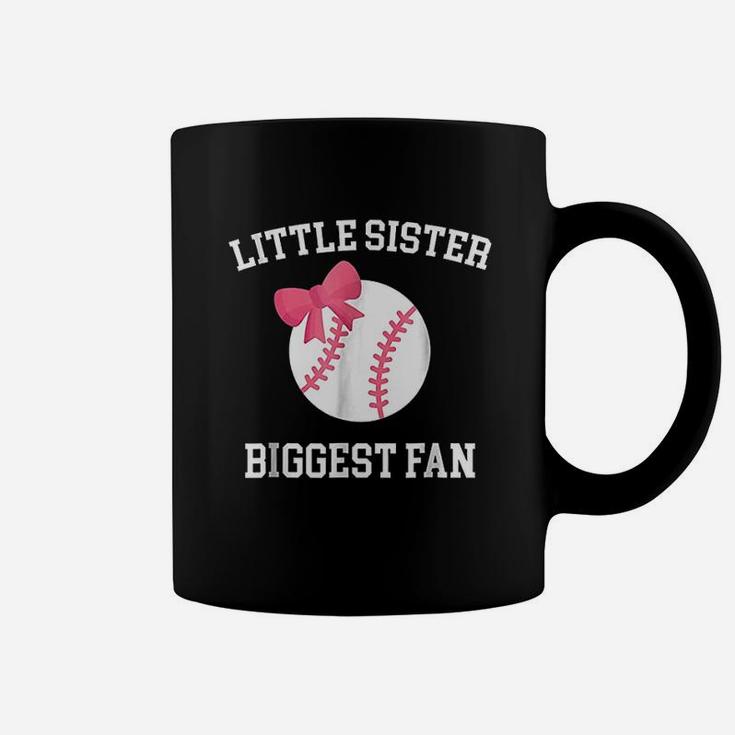 Little Sister Biggest Fan Baseball Coffee Mug