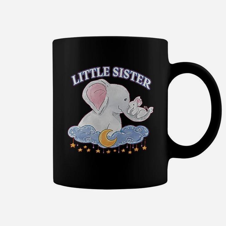 Little Sister Cute Elephants With Moon And Stars Coffee Mug