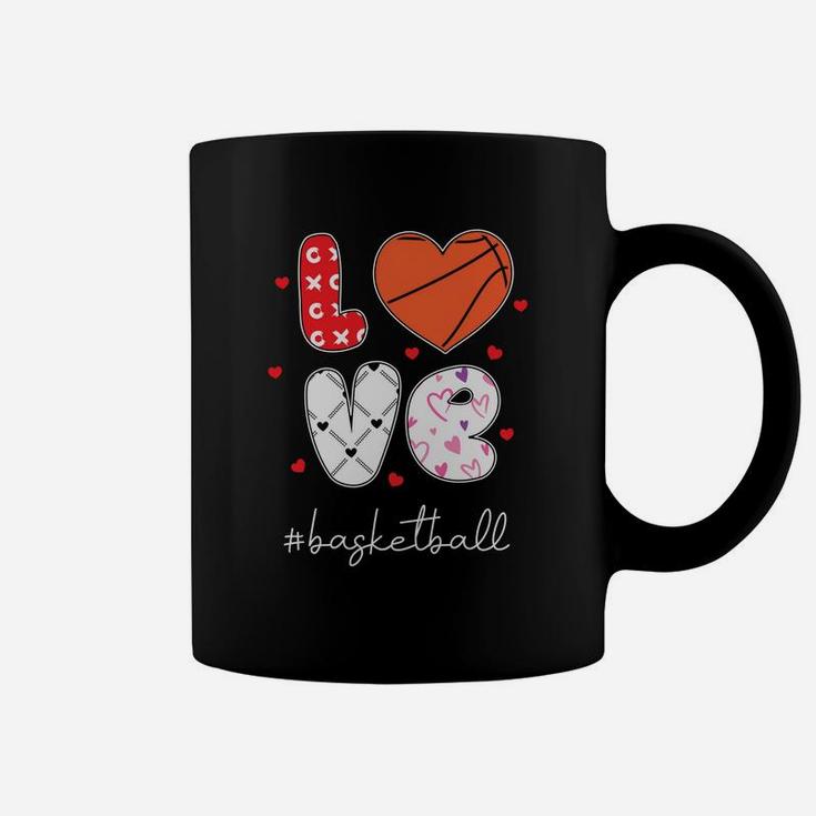 Love Basketball Gift For Valentine Happy Valentines Day Coffee Mug