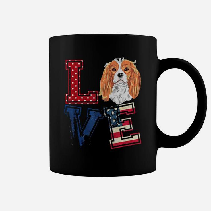 Love Cavalier King Charles Spaniel Face 4Th Of July Tshirt Coffee Mug