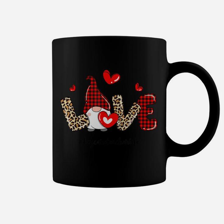 Love Daycare Teacher Life Buffalo Plaid Valentines Day Gnome Coffee Mug