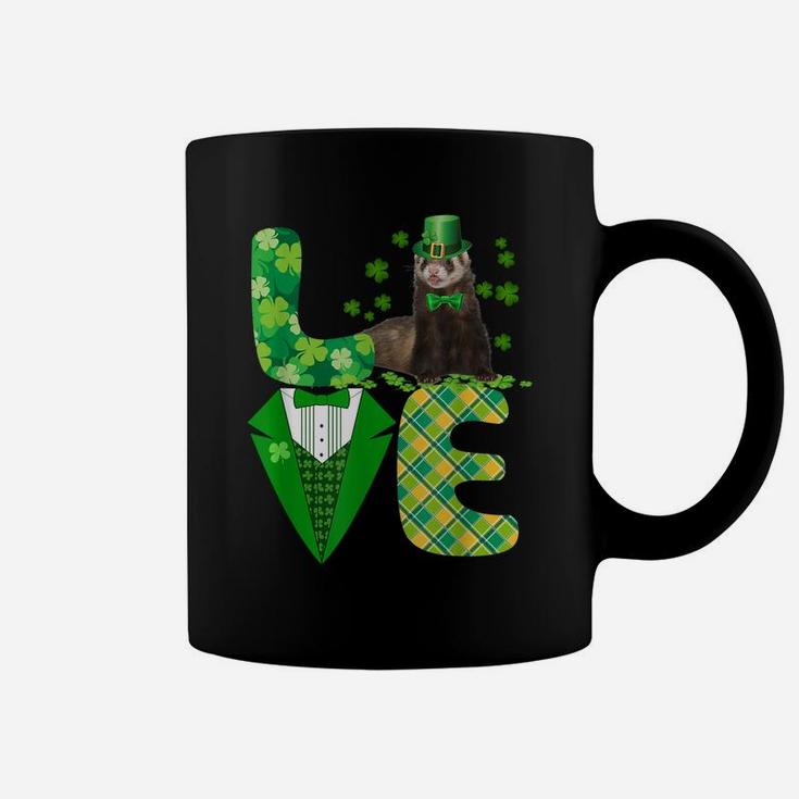 Love Ferret Leprechaun Irish Shamrockin St Patrick Day Coffee Mug