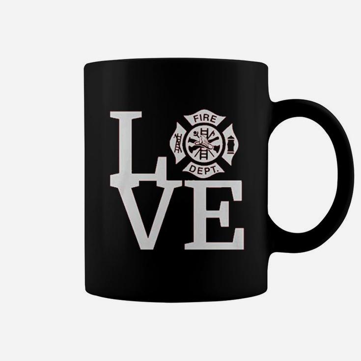 Love Fire Department Firefighter Fire Fighter Coffee Mug