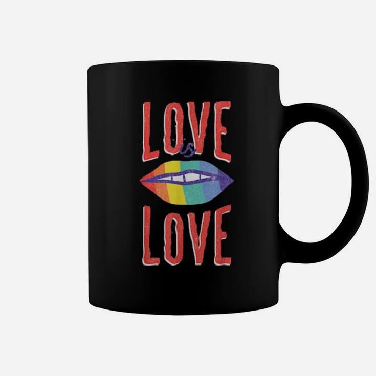 Love Is Love Rainbow Lgbt Gay Pride Lips Coffee Mug