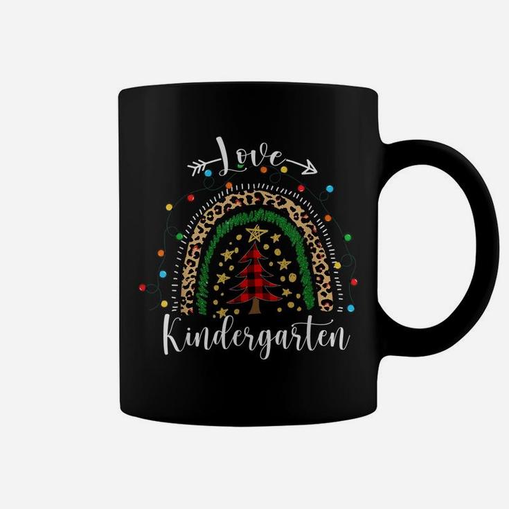 Love Kindergarten Teacher Funny Boho Rainbow Christmas Kids Coffee Mug