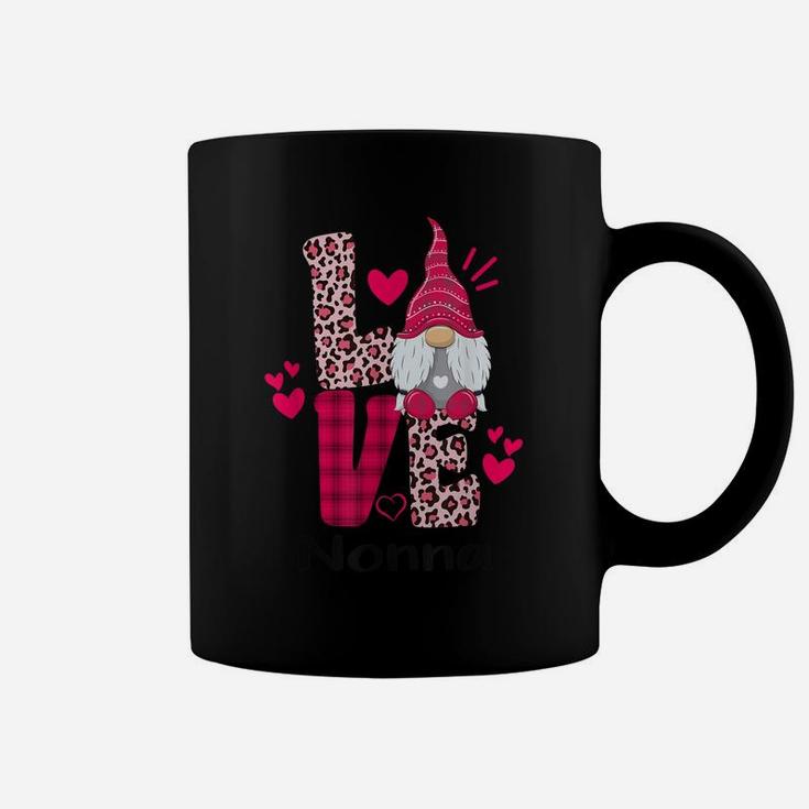 Love Leopard Plaid Gnome Nonna Valentines Day Coffee Mug