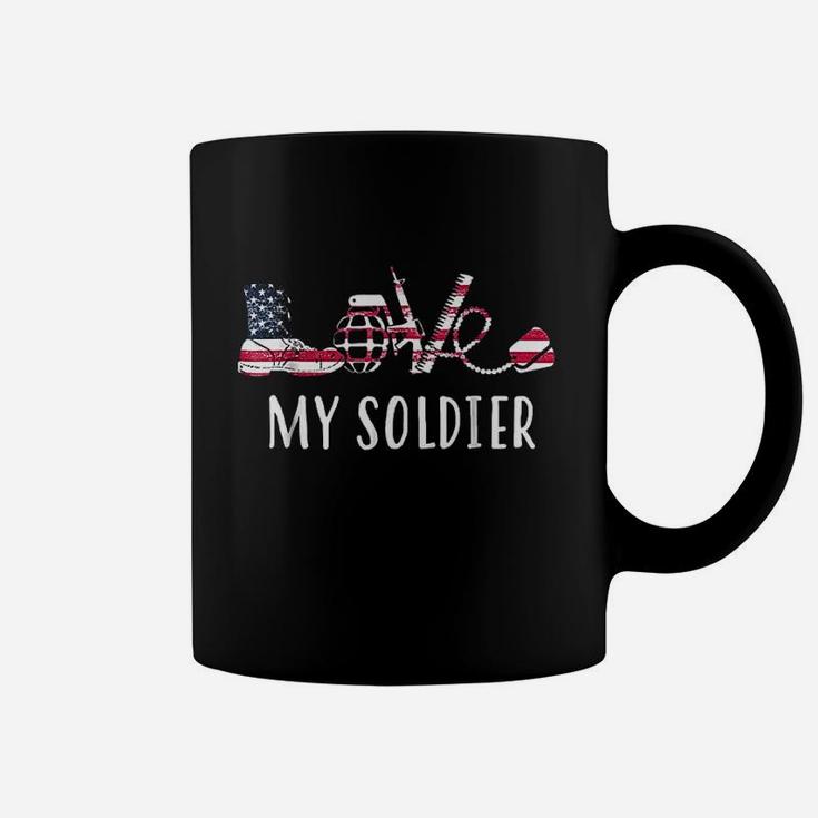 Love My Soldier Proud Us Army Mom Army Wife Coffee Mug