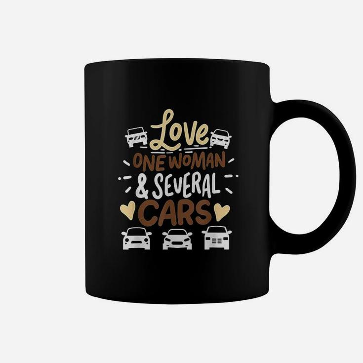 Love One Woman And Several Cars Coffee Mug