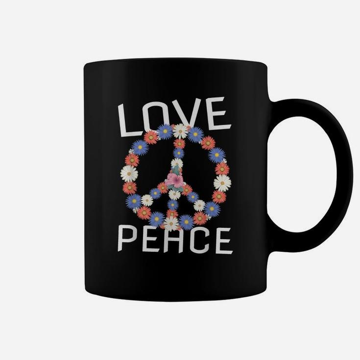 Love Peace Freedom Flower 60S 70S Peace Sign Tee Shirt Coffee Mug
