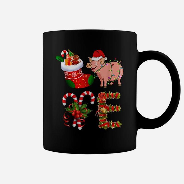 Love Pig Christmas Funny Santa Hat Christmas  Coffee Mug
