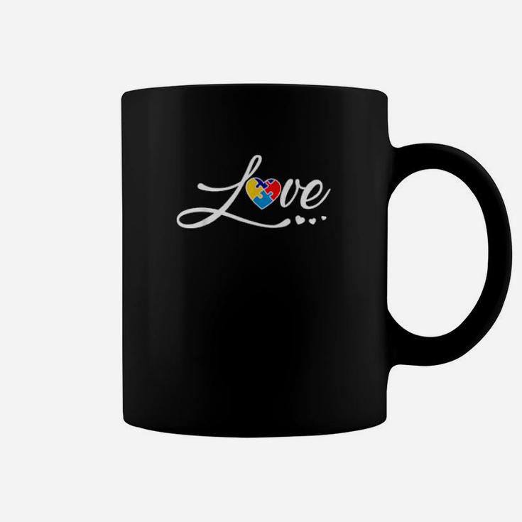 Love Puzzle Heart Autism Awareness Coffee Mug
