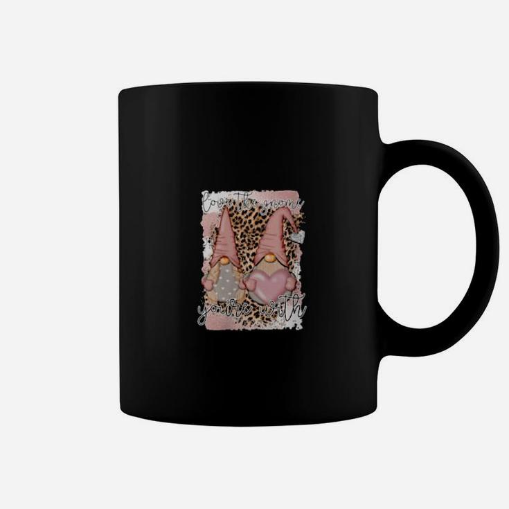Love The Gnome You Are With Valentine Gnome Leopard Print Coffee Mug