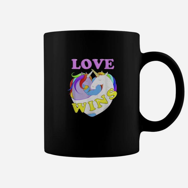 Love Wins Kissing Unicorns Gay Pride Equality Lgbtq Coffee Mug