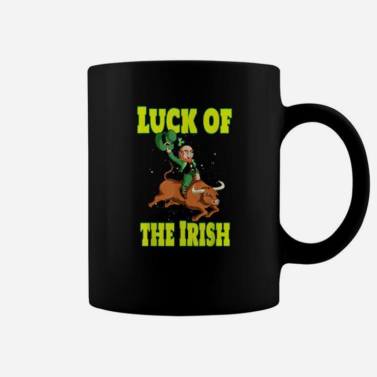 Luck Of The Irish Leprechaun On Bull Coffee Mug
