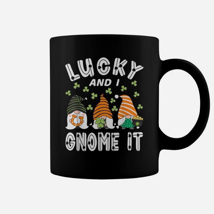 Lucky And I Gnome It St Patrick's Day 3 Gnomes Shamrock Kids Coffee Mug