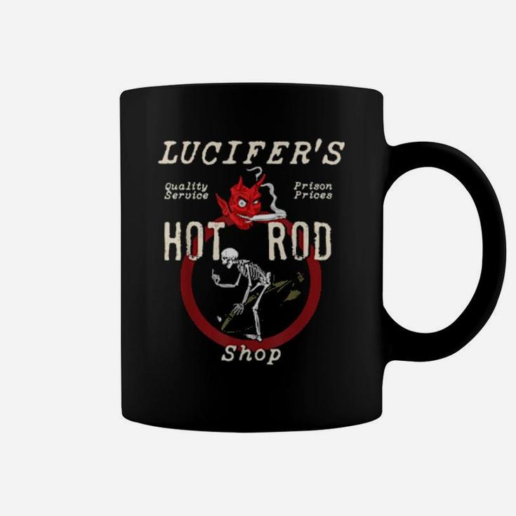 Luzifers Hot Rod Shop Rockabilly Skelett Mittelfinger Coffee Mug