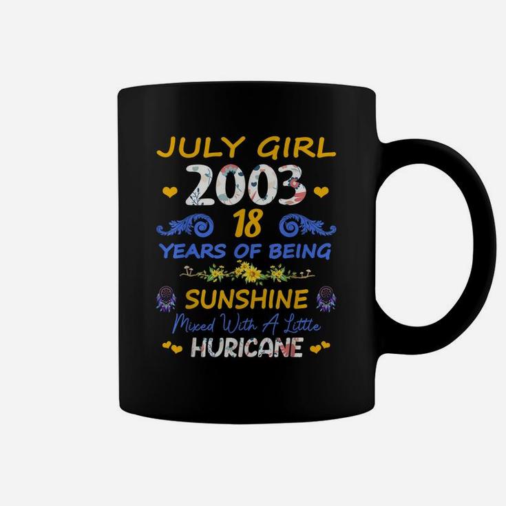 Made In July 2003 Girl 18 Years Old 18Th Birthday Sunshine Coffee Mug