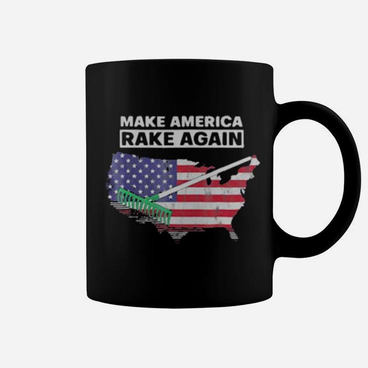 Make America Rake Again American Flag Maps Coffee Mug