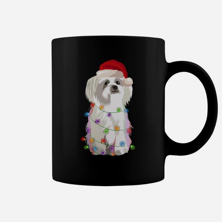 Maltese Christmas Lights Xmas Dog Lover Sweatshirt Coffee Mug