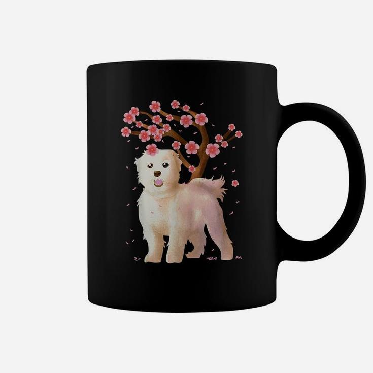 Maltese Dog Japanese Sakura Cherry Blossom Shirt Flower Gift Coffee Mug