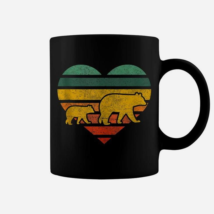 Mama Bear One Cub Shirt Retro Heart Mothers Day Gift Coffee Mug