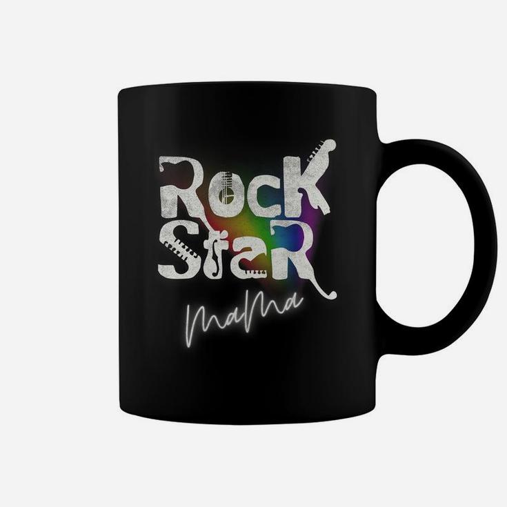 Mama Rock-Star Music-Lover Mothers-Day Distressed Rainbow Coffee Mug