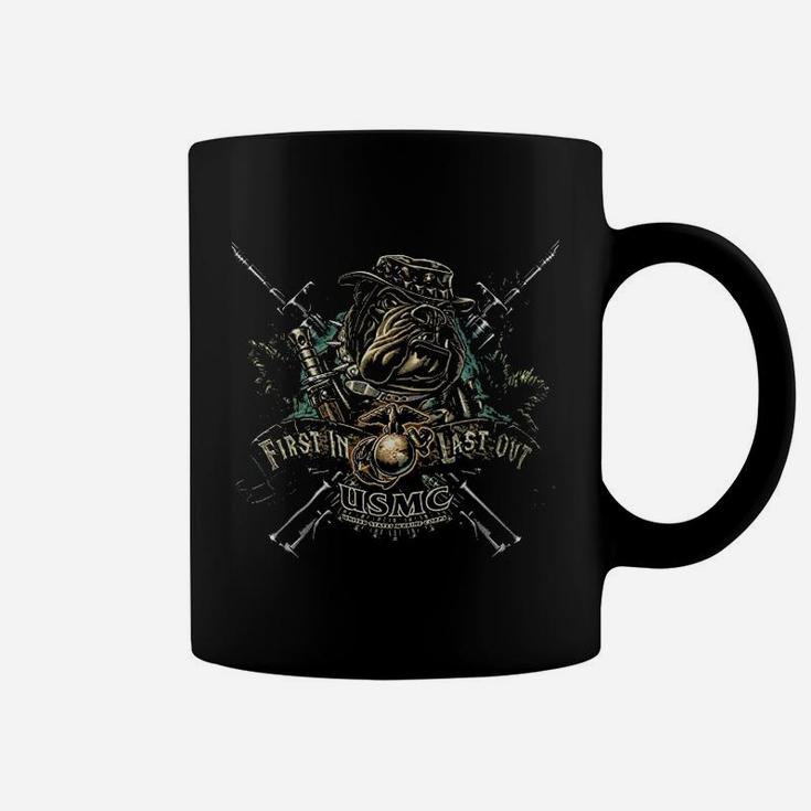 Marine Devil Dog First In Last Out Coffee Mug