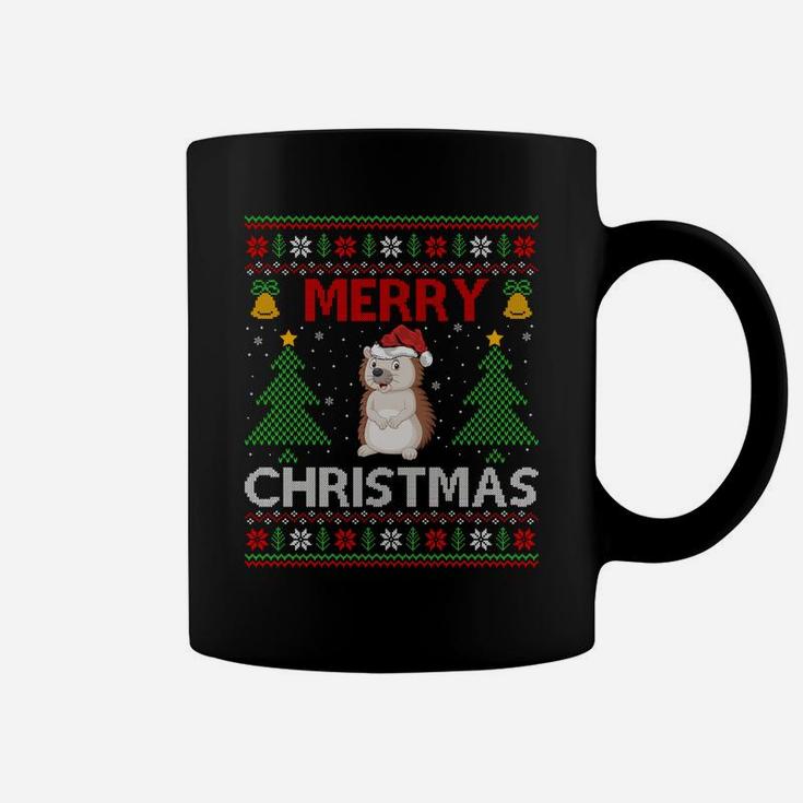 Matching Family Merry Christmas Ugly Hedgehog Christmas Sweatshirt Coffee Mug
