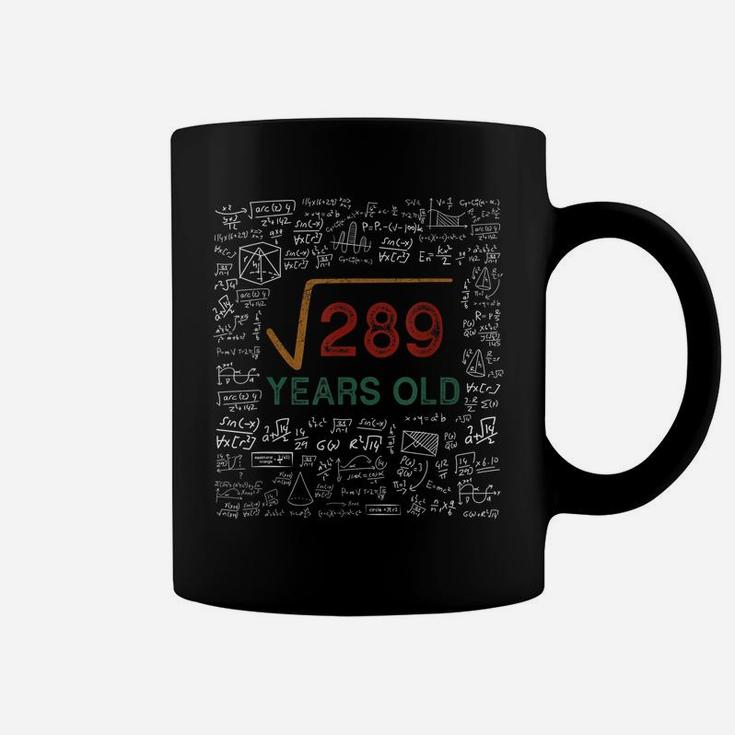 Math Square Root Of 289 Vintage 17Th Birthday 17 Years Old Coffee Mug