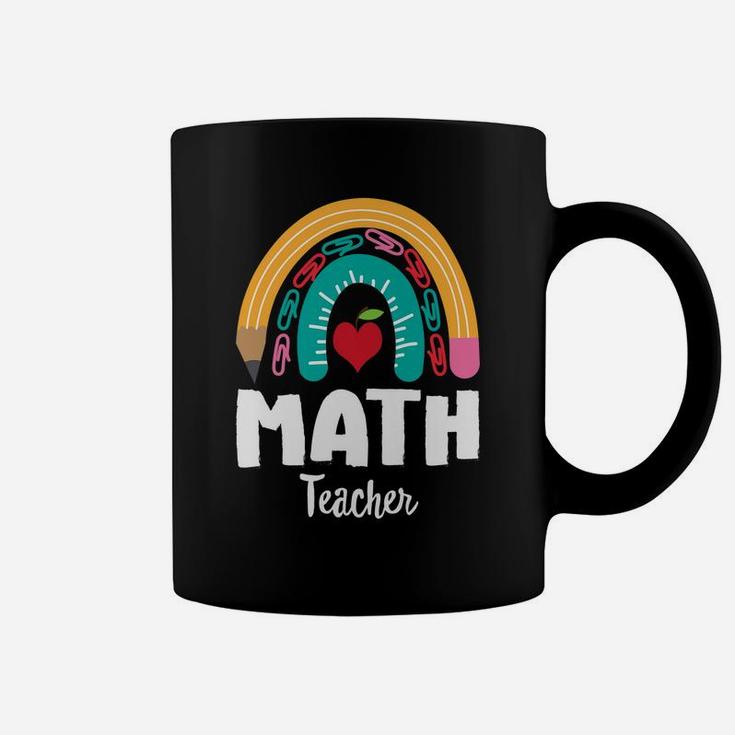 Math Teacher, Funny Boho Rainbow For Teachers Coffee Mug