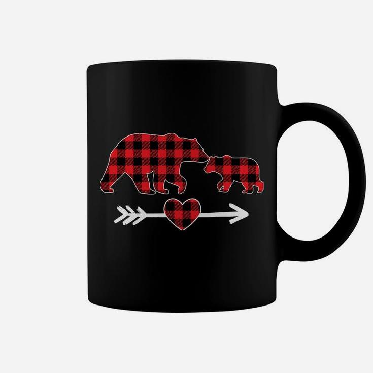 Mawmaw Bear Christmas Pajama Red Plaid Buffalo Family Coffee Mug