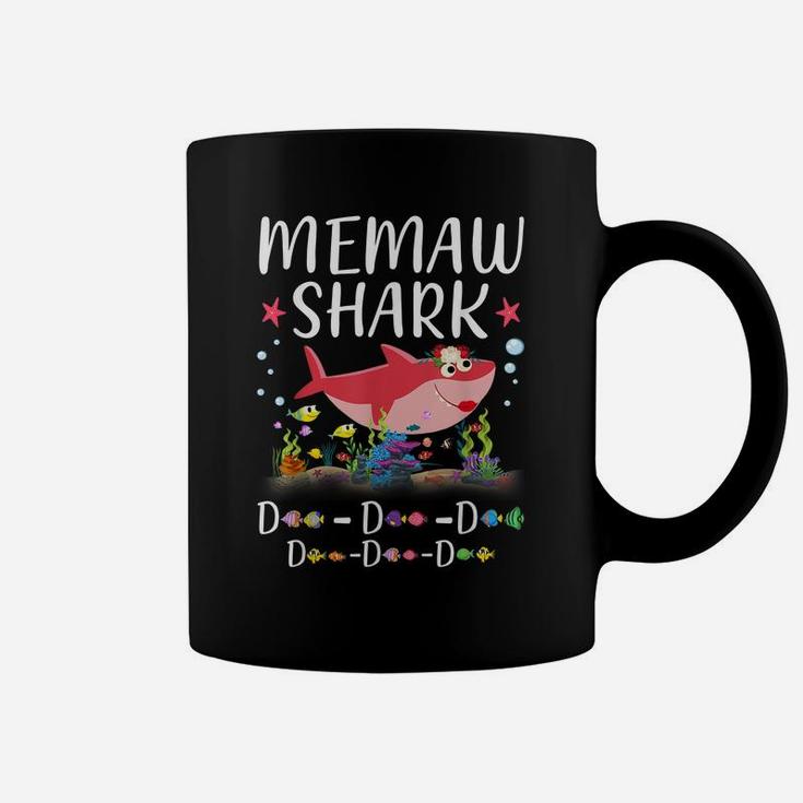 Memaw Shark Shirt, Funny Mother's Day Floral Gift Coffee Mug