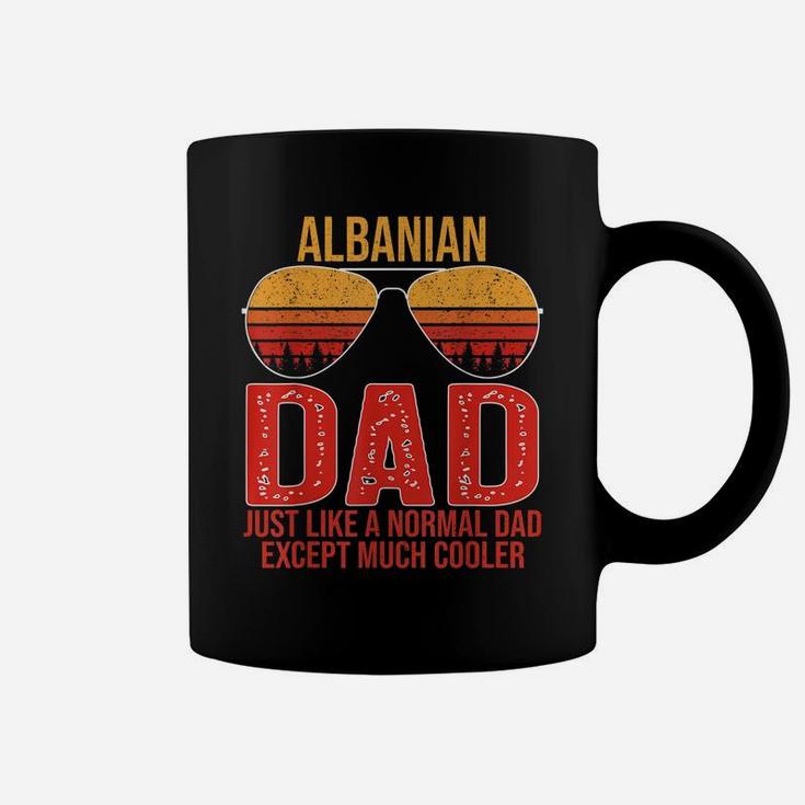 Mens Albanian Dad Retro Sunglasses Albania Father's Day Coffee Mug