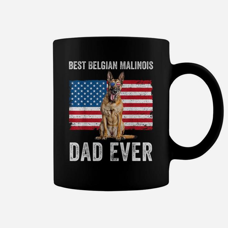 Mens Belgian Malinois Dad American Flag Belgian Shepherd Dog Dad Coffee Mug