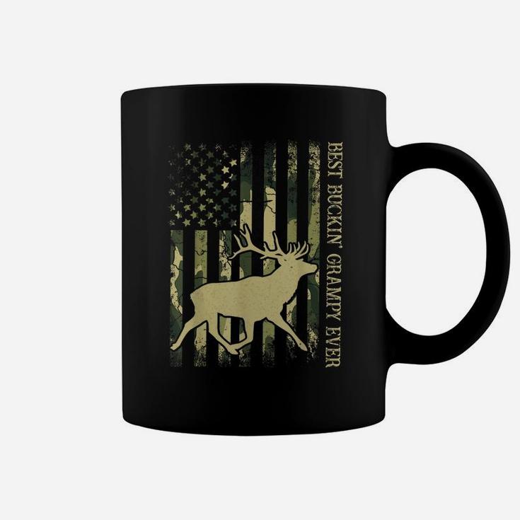 Mens Best Buckin' Grampy Ever Camo American Flag Deer Hunting Coffee Mug