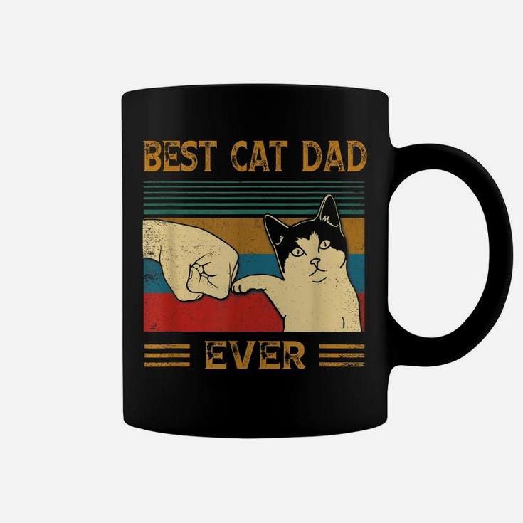Mens Best Cat Dad Ever Bump Fist Funny Cat Daddy Gift Vintage Coffee Mug