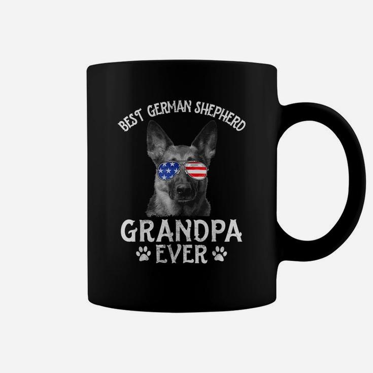 Mens Best German Shepherd Grandpa Ever American Flag 4Th Of July Coffee Mug